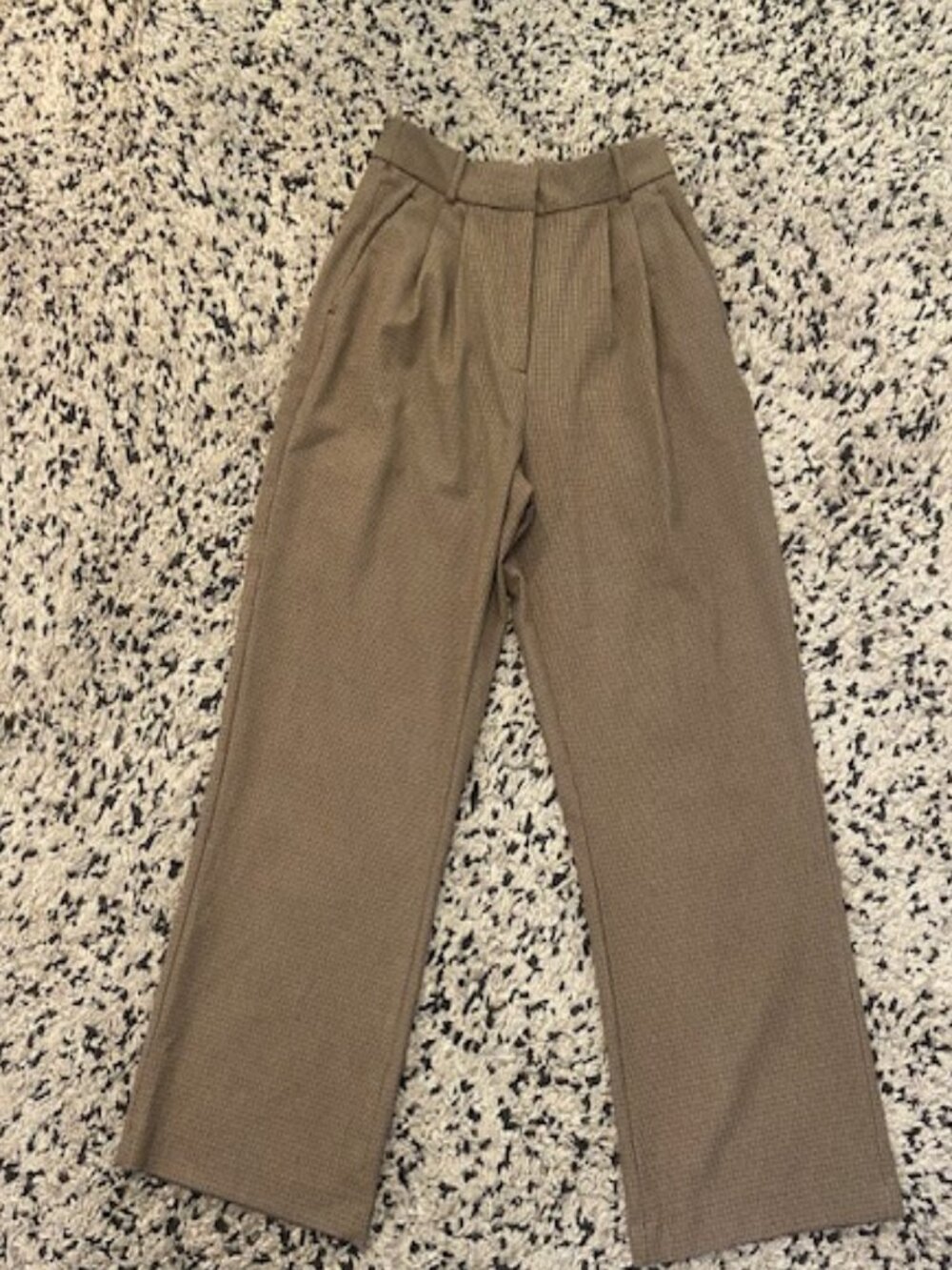 Abercrombie and Fitch Curve Love Wide Leg Brown Plaid Pants 28